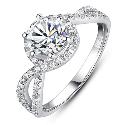 luxury engagement ring  carat simulated diamond ring  brilliant  real diamond  silver