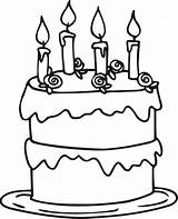 Cake Birthday Coloring Pages Candles Cakes Four Cliparts Color Kids Print Happy Printable Decorate Choose Board Coloringtop sketch template