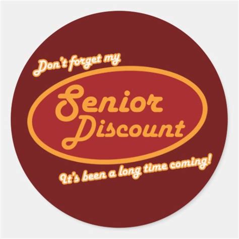 don t forget my senior discount sticker zazzle