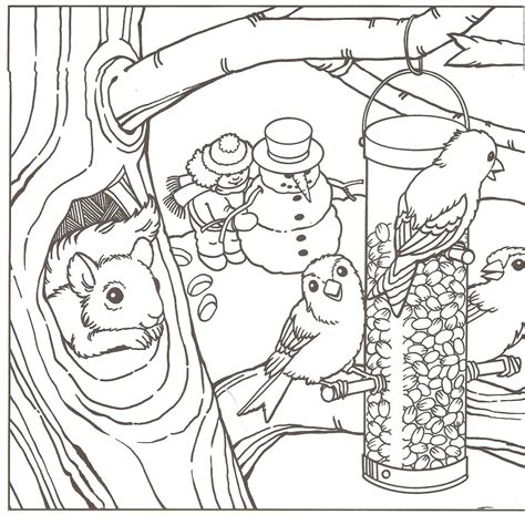 printable winter scene coloring pages coloring home