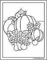 Coloring Harvest Thanksgiving Autumn Pages Print Fun Bounty Colorwithfuzzy Grapes sketch template
