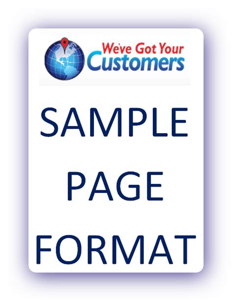 sample page format weve   customers