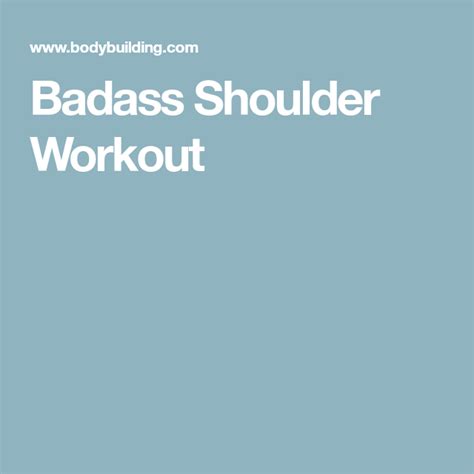 Badass Shoulder Workout Shoulder Workout Shoulder And