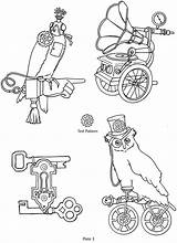 Steampunk Dover Coloring Publications Patterns Book Transfer Iron Sample Owl Pages Welcome Pattern Template Samples Choose Board sketch template