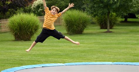 exercise caution    kids   trampoline