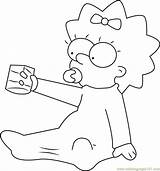 Maggie Simpson Coloring Crazy Pages Coloringpages101 sketch template