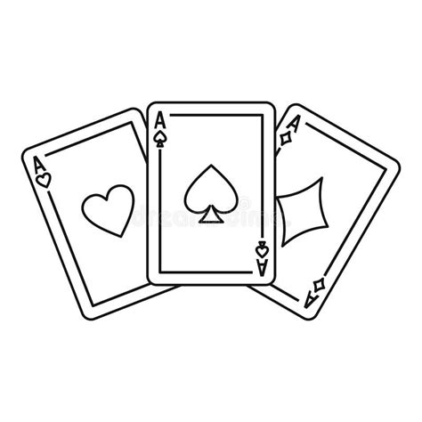 playing cards icon outline style stock illustration illustration