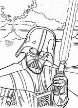 Wars Star Coloring Darth Vader Evil sketch template