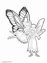 Coloring Barbie Pages Fairy Printable Butterfly Mariposa Girls sketch template