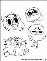 Gumball Coloring Pages Amazing Printable Colouring Family Color Characters Getcolorings Kids Darwin Print sketch template