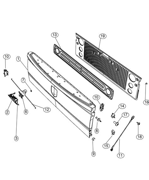 ram  tailgate awl systemfiat badginglimited ae factory chrysler parts