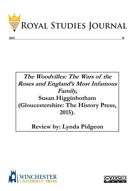 Pdf Higginbotham The Woodvilles The Wars Of The Roses And England S