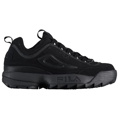 fila leather disruptor ii training shoes  blackblackblack black