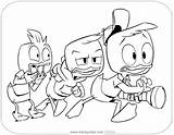 Ducktales Coloring Pages Dewey Louie Huey Disneyclips Adventure sketch template