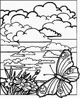 Coloring Pages Clouds Cloudy Library Clipart Color sketch template
