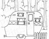 Coloring Camper Trailer Travel sketch template