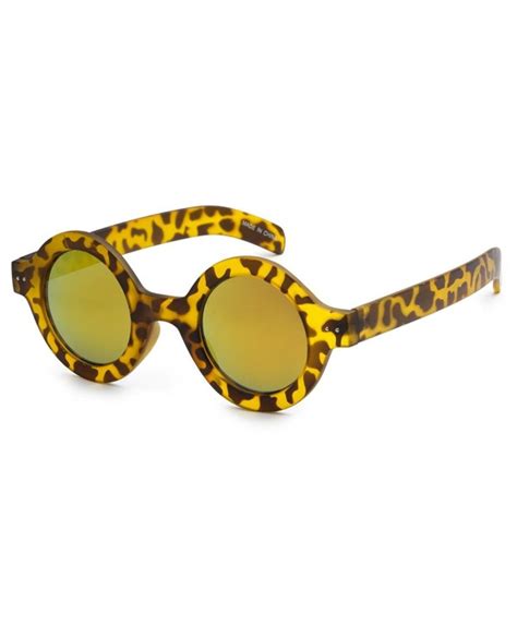 Men Women S Vintage Hipster Round Sunglasses Mirrored Lens