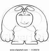 Rabbit Buff Cartoon Outlined Clipart Cory Thoman Coloring Vector Depressed sketch template