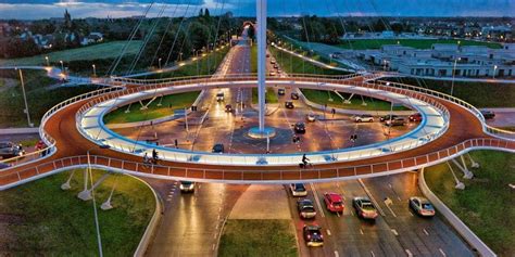 hovenring netherlands suspended bike roundabout   cyclists dream