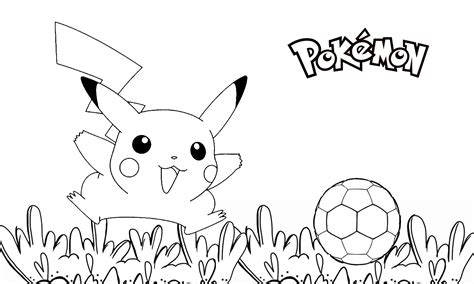 soccer pikachu pokemon coloring page   coloring pages