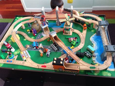 wooden toy train track layouts image