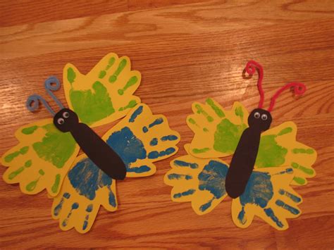 spring butterfly handprint craft preschool education  kids