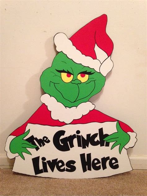 grinch  sign christmas yard art decoration christmas yard art