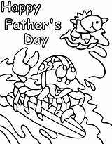 Coloring Pages Fathers Happy Printable Father Kids Funny Print Crab Surfing Fish Beach Fun Cards Color Dad Card Colorear Crayola sketch template