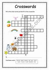 Colours Crosswords Worksheet Crossword sketch template