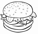 Coloring Hamburger Food Kids Printable Pages Clipart Choose Board Adult Print sketch template