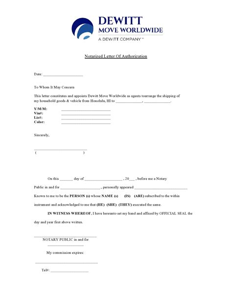 notarized letter templates notary letters templatearchive