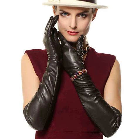 Direct Selling Women Gloves Super Long 22 Nappa Genuine Leather Opera