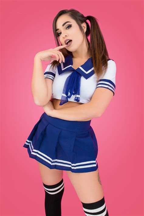 wallpaper emily leon model brunette looking at viewer cosplay schoolgirl uniform