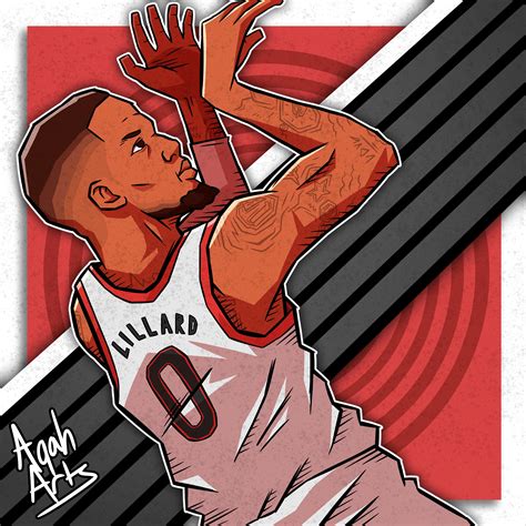 damian lillard artwork ig aqaharts ripcity