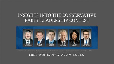 Insights Into The Conservative Party Leadership Contest
