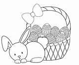 Easter Basket Coloring Pages Printable Bunny Little sketch template