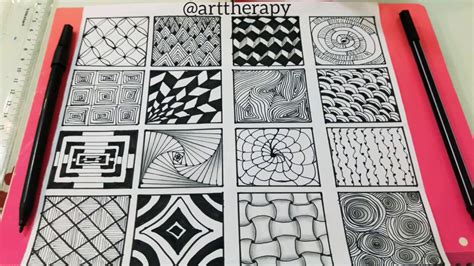 16 kolay zentangle/doodle desen ve Ã§izimleri, karakalem