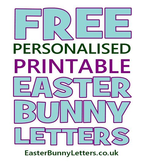 printable easter bunny letters    personalised letter