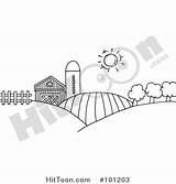 Coloring Farmland Designlooter Farm Rolling Silo Hills Outline Land sketch template