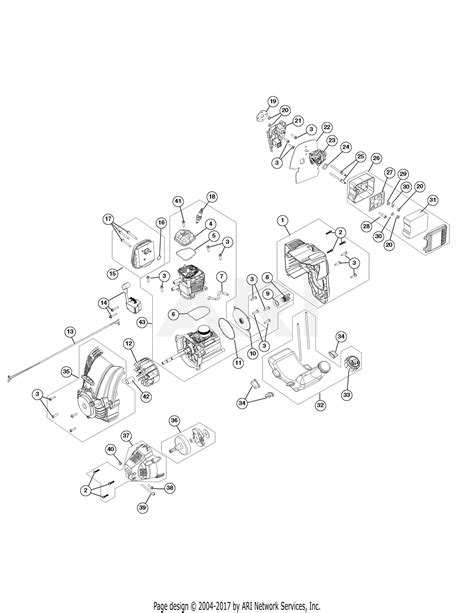 troy bilt tbec akg akg  parts diagram  engine assembly
