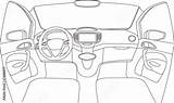 Dashboard Car Coloring Sketch Pages Template sketch template
