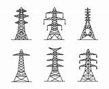 Pylon Vector Outline Tower Power Graphics Freevector sketch template