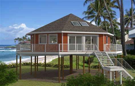 pedestal piling homes cbi kit homes beach house plans  pilings narrow lot beach house
