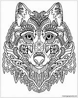 Wolf Cute Adult Mandala Pages Coloring Color Online Adults Coloringpagesonly sketch template