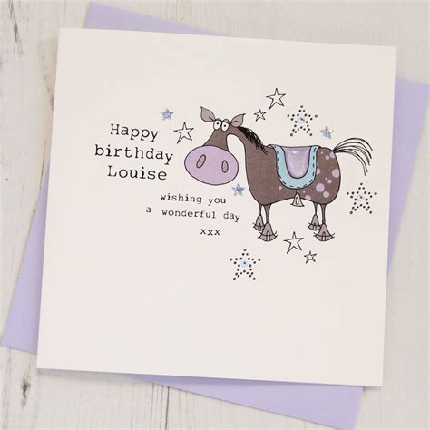 personalised horse birthday card  eggbert daisy