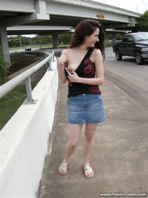 nerdy flasher exposing lil tits and pantyless upskirts in public pichunter