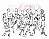 Drawing Draw Crowd People Crowds Simple Background Steps Tips Some Easy Cartoon Step Human Going Figures Other Stick Smaller Figure sketch template