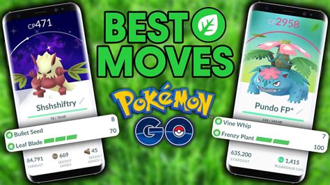 best grass type moves in pokemon go youtube