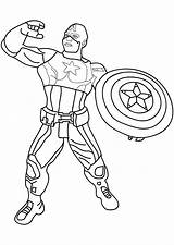 Captain America Coloring Pages Kids Printable Incredible Children Adult Super Heroes sketch template