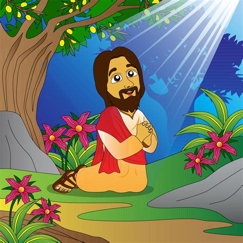 jesus ora en el jardin de getsemani ilustraciones biblicas  ninos